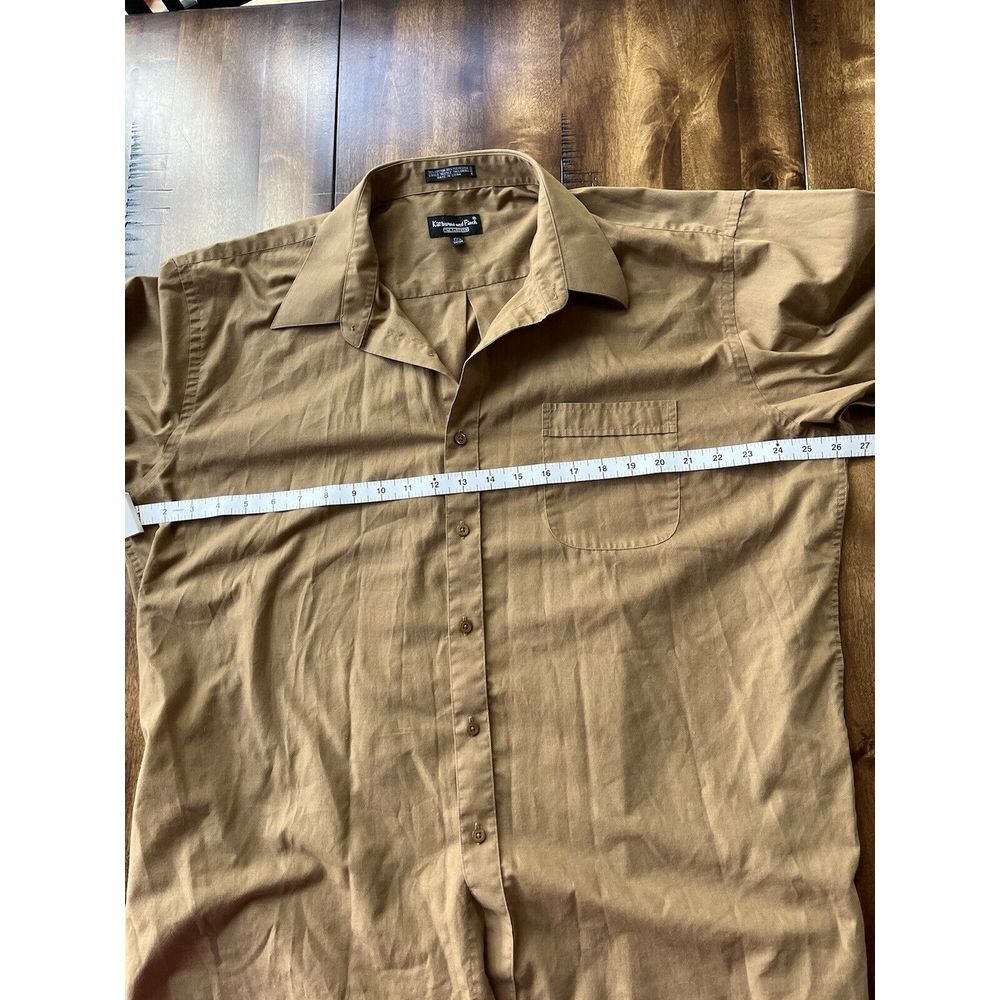 Kilburne and Finch Mens Size 17.5 34/35 Fine Clothiers Long Sleeve Brown Shirt - Picture 2 of 7